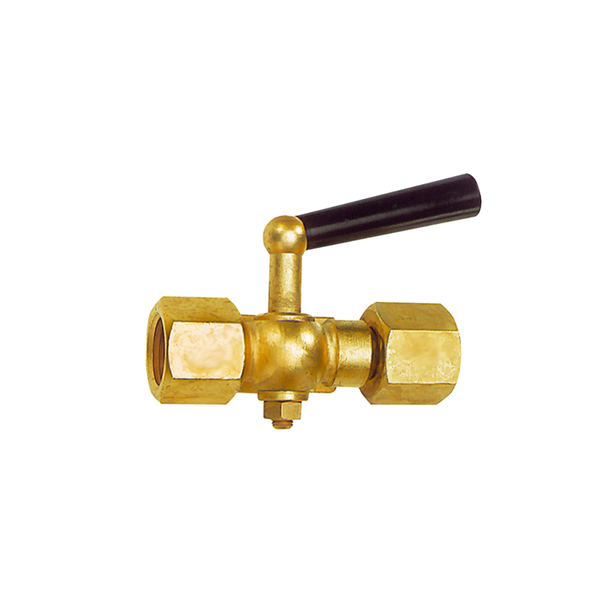 Manometer-Absperrhahn, Muffe - drehbare Muffe, MS blank, G 1/2