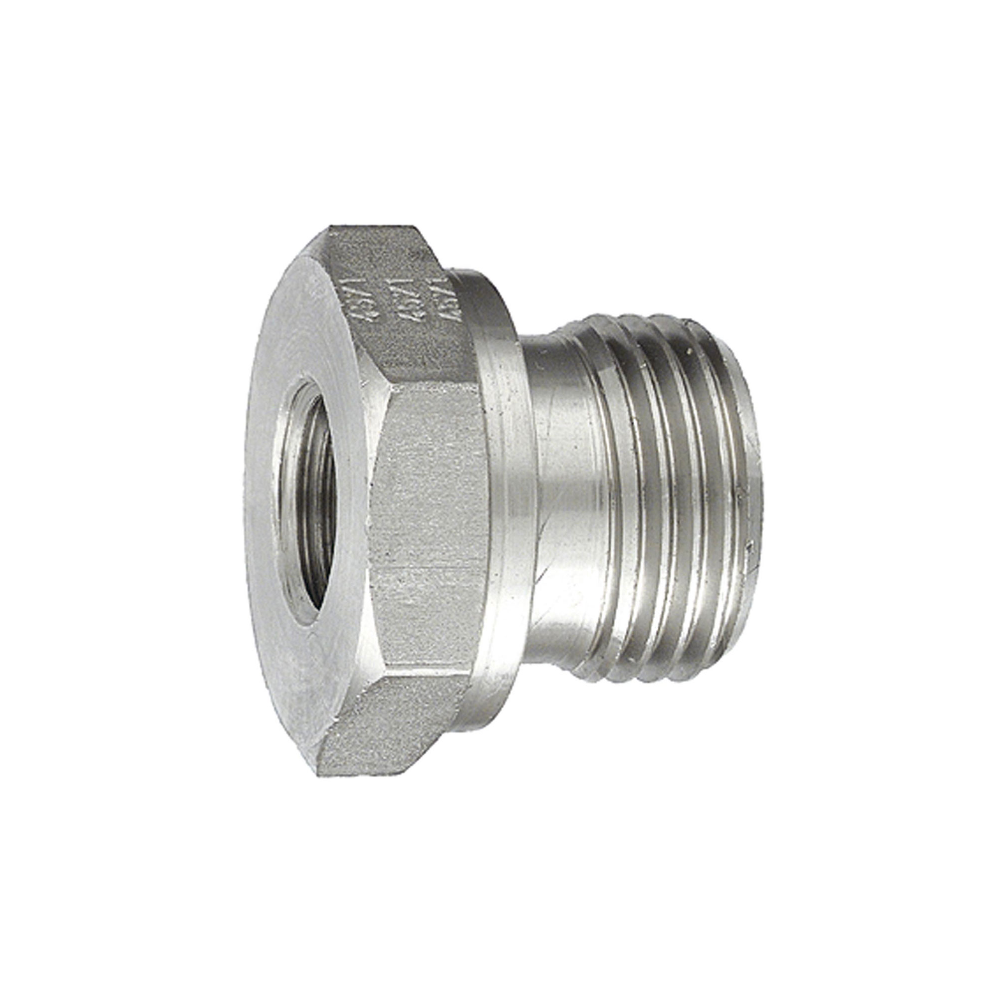 Kurze Wechselreduzierung, G 3/8 a., G 1/8 i., Edelstahl 1.4571