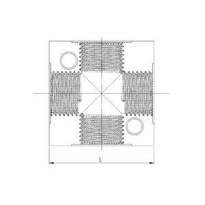 Kreuz-Verteiler, anflanschbar, G 1/8 Aluminium, SW 16