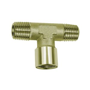 T-Stück, außen/innen/außen, G/R 1/8, SW 10, Messing vernickelt