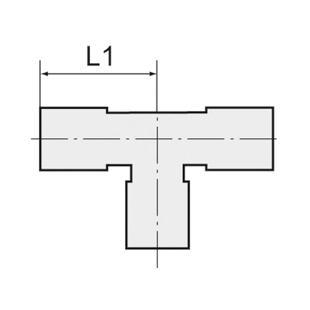 T-Steckverbindung »Blaue Serie«, reduzierend, Schlauch-Ø 4/4/6