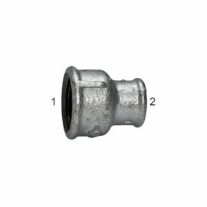 Muffen 240, IG/IG, Rp 3/8, Rp 1/4, schw. Temperguss feuerverz.