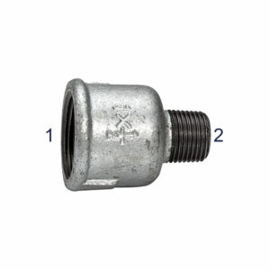 Reduziermuffe 246, IG/AG, Rp 3/8, R 1/4, schwarzer Temperguss