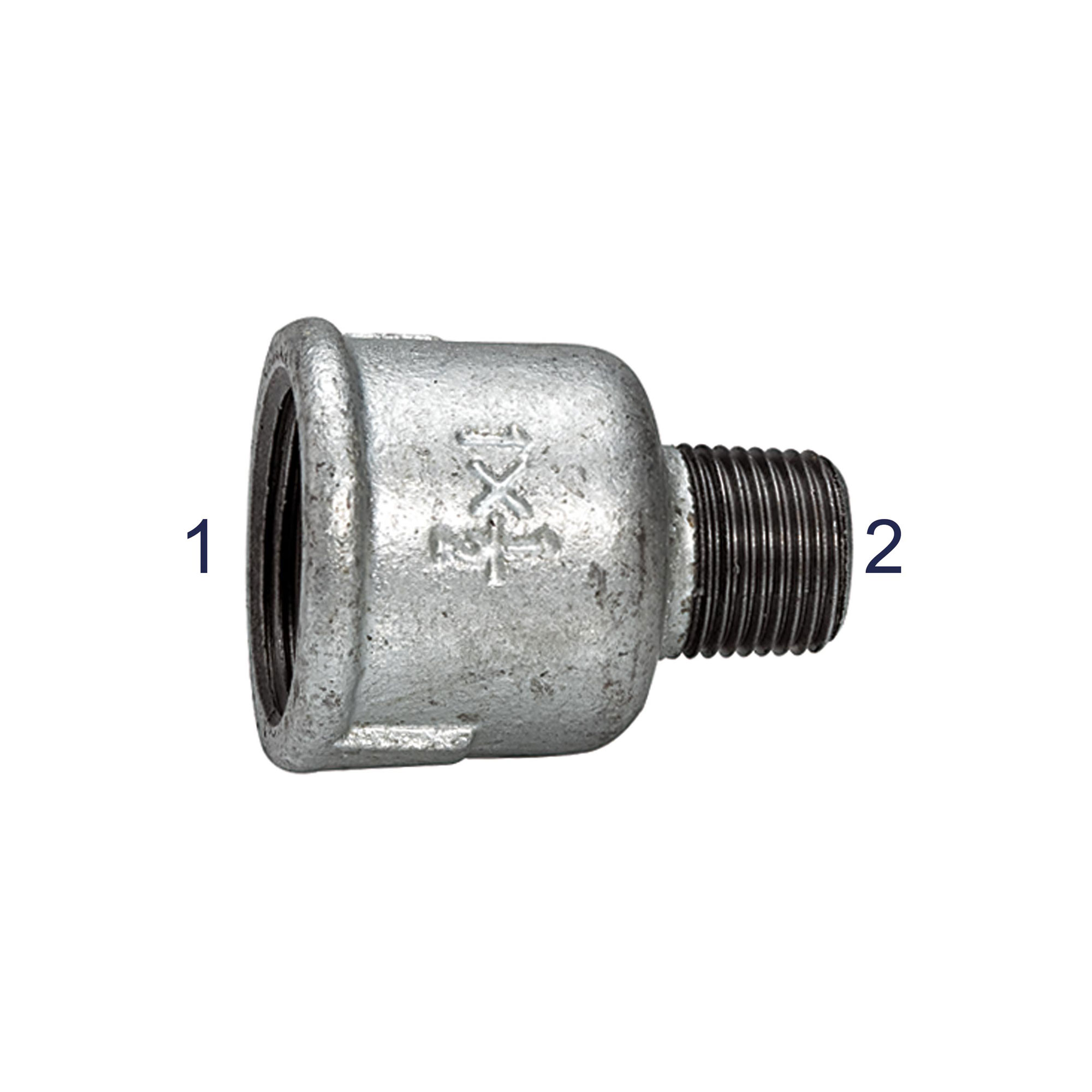 Reduziermuffe 246, IG/AG, Rp 3/8, R 1/4, schwarzer Temperguss