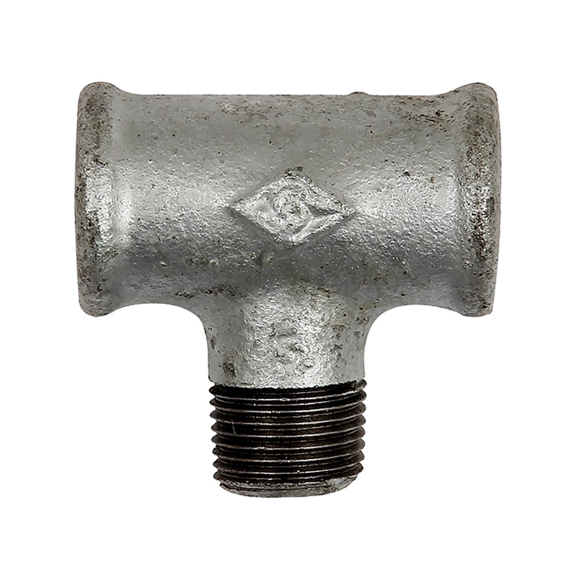 T-Stück 133, IG/AG/IG, Rp 3/8, schwarzer Temperguss feuerverz.